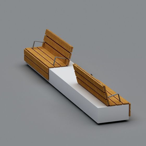 Stylish 3D Urban Bench Model for Community Spaces