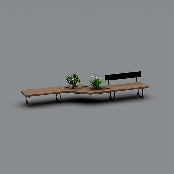 Elegant Urban Bench 3D model for Modern Spaces