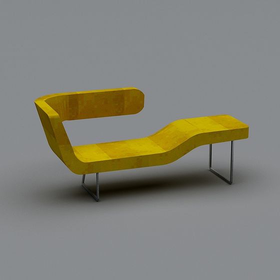 Stylish Streamlined Sofa 3D model for Modern Spaces