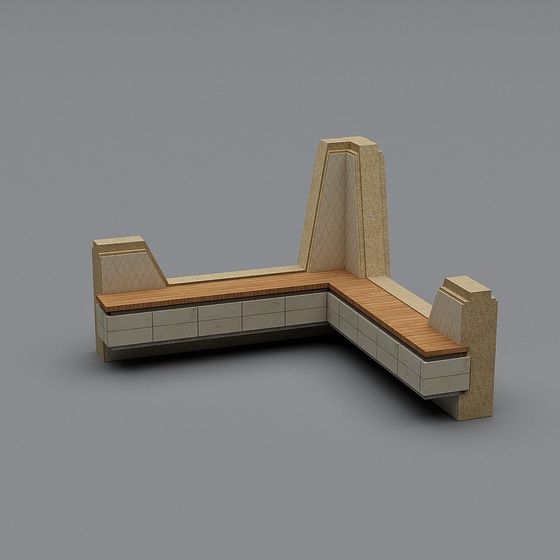 Elegant Low-Polygon Architectural Element 3D model