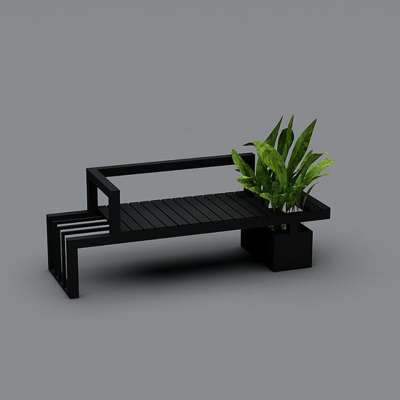 Urban Minimalist Bench 3D model