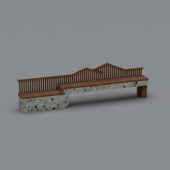 Urban Bridge Low Poly 3D Model