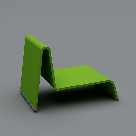 Stylish Low-Poly Green 3D Chair Model for Creative Spaces