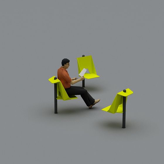 Stylish Low-Poly Chair 3D Model for Creative Spaces