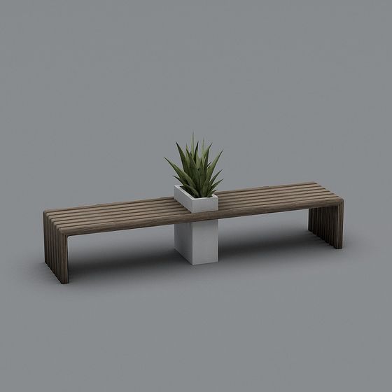 Urban Bench 3D model for Contemporary Environments
