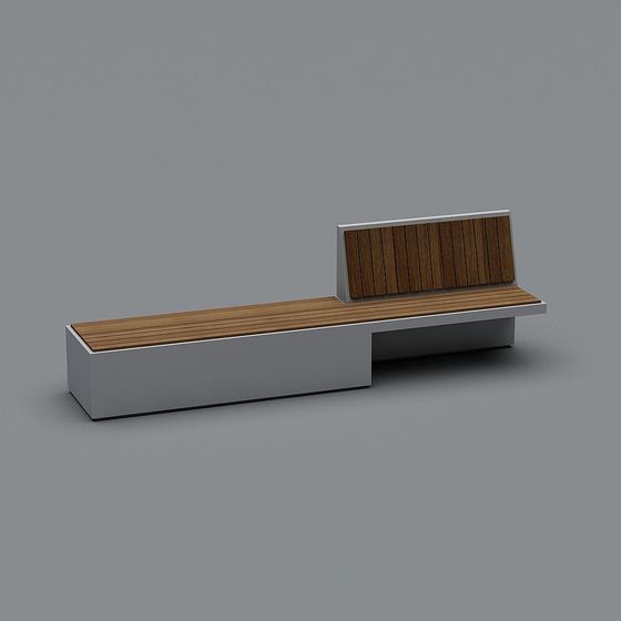 Minimalist Low-Polygon Bench 3D model