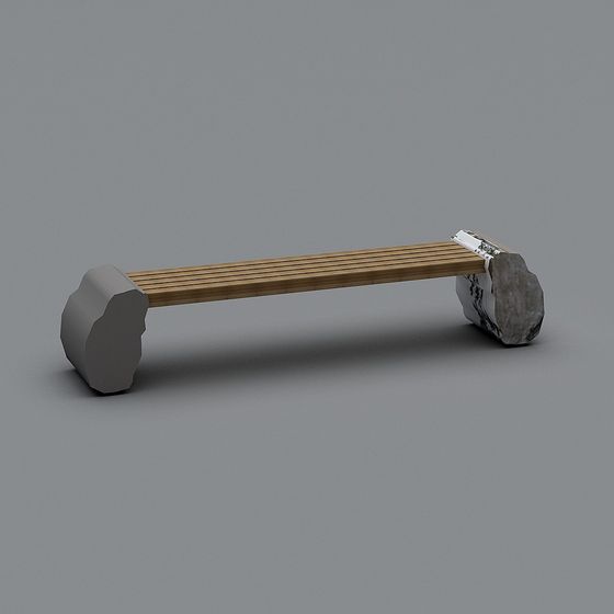 Urban Bench 3D model for Creative Projects