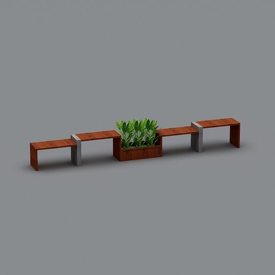 Stylish Urban Bench 3D model for Creative Projects