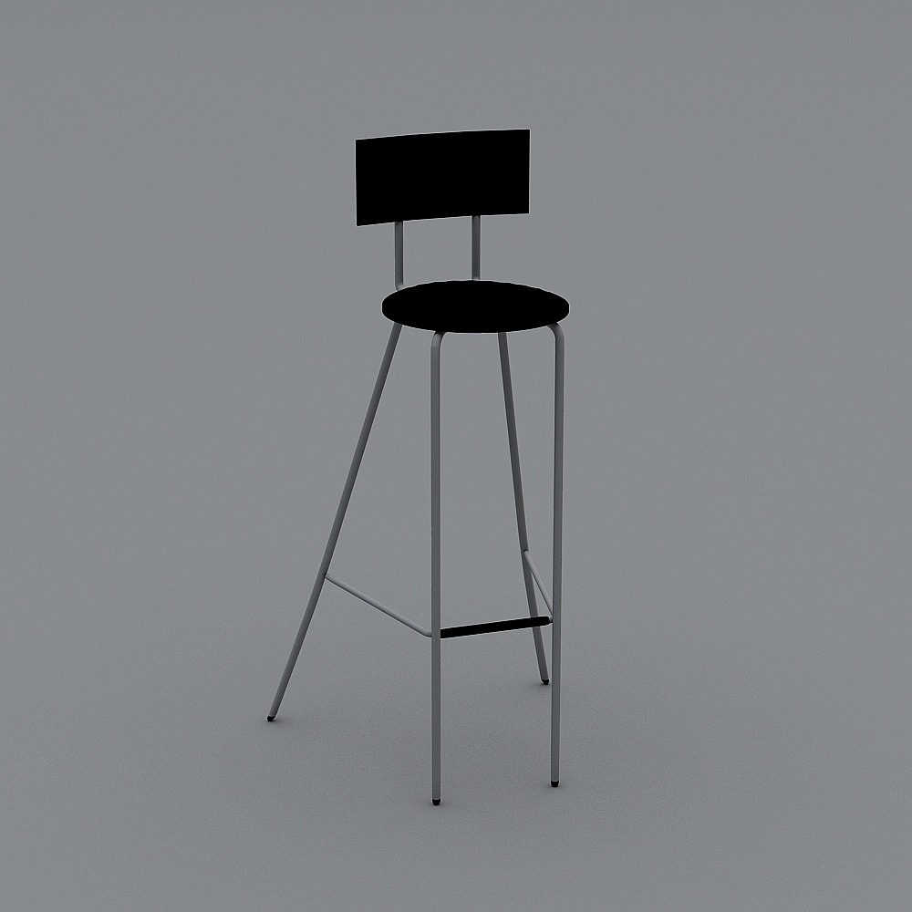 Elegant Minimalist Bar Stool 3D model
