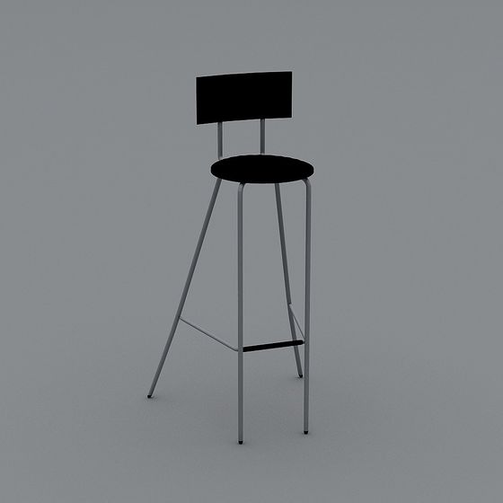 Elegant Minimalist Bar Stool 3D model