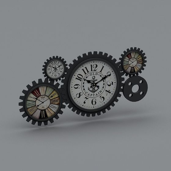 Elegant Gear Clock 3D model for Creative Projects