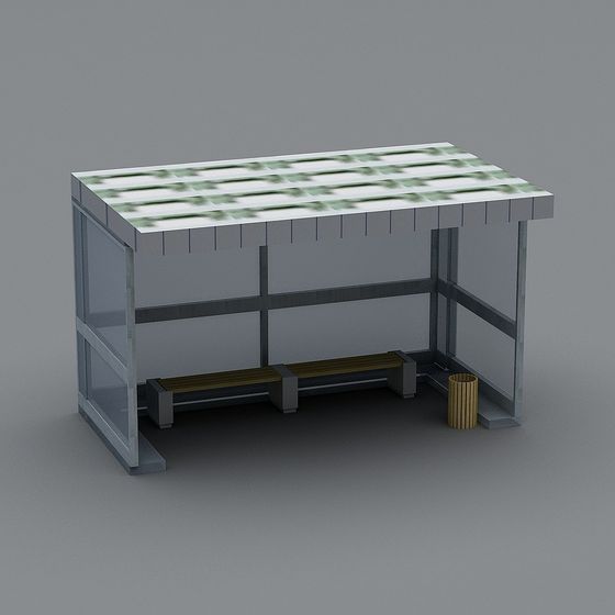Modern Bus Stop 3D model with Unique Design