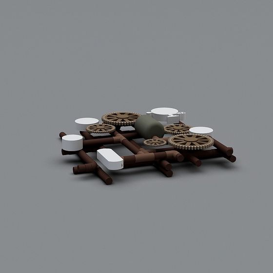 Low Poly Gear Structure 3D model