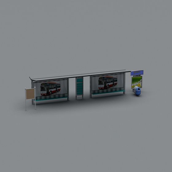 Stylish Bus Stop 3D model for Urban Environments