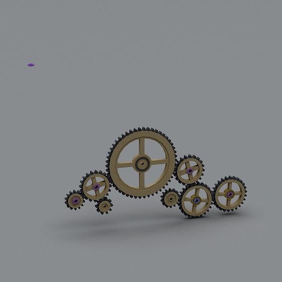 Low-Poly Gear System 3D Model Design