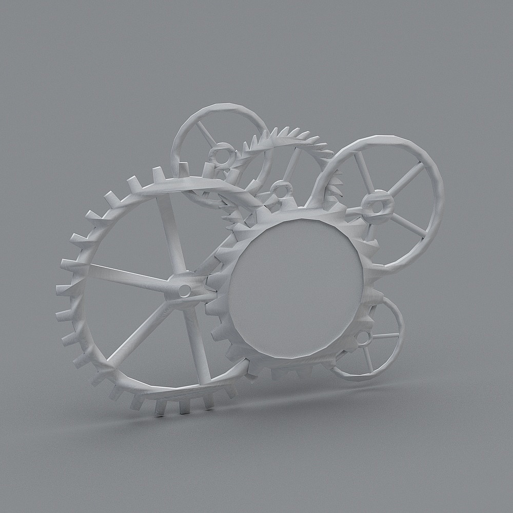 Low Poly Gear Set 3D Model for Mechanical Aesthetics