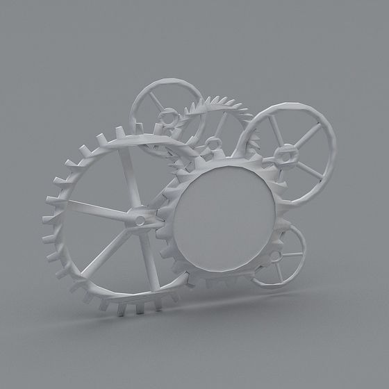 Low Poly Gear Set 3D Model for Mechanical Aesthetics