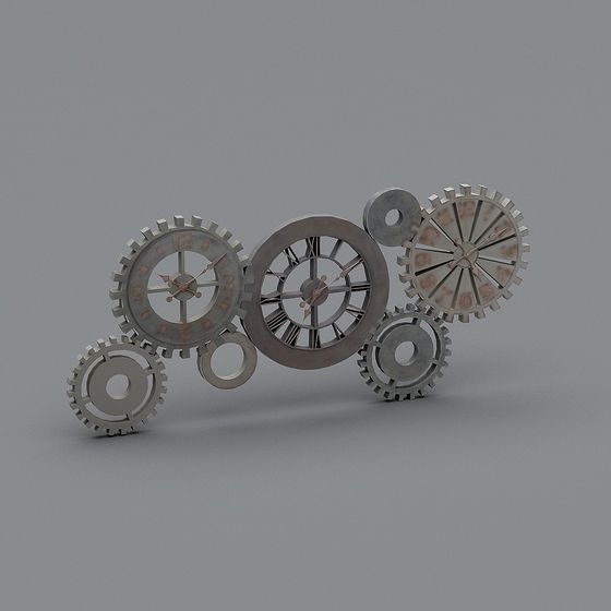 Elegant Gear Clock 3D model for Creative Use
