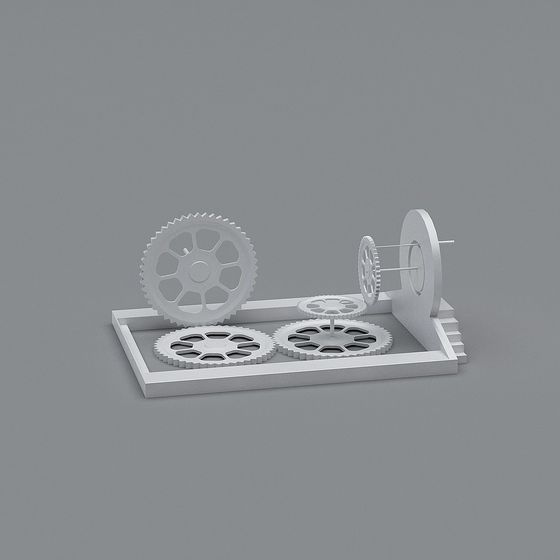 Stylish Gear Mechanism 3D model for Creative Projects