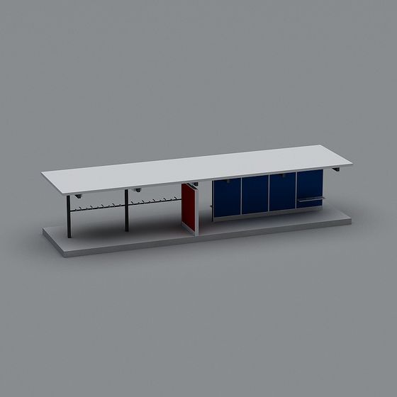 City Bus Stop 3D Model for Creative Projects