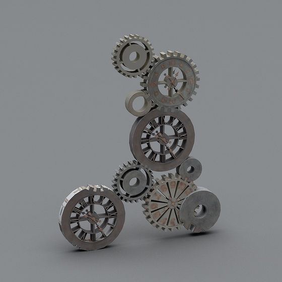 Unique Low-Polygon Gear Tower 3D model