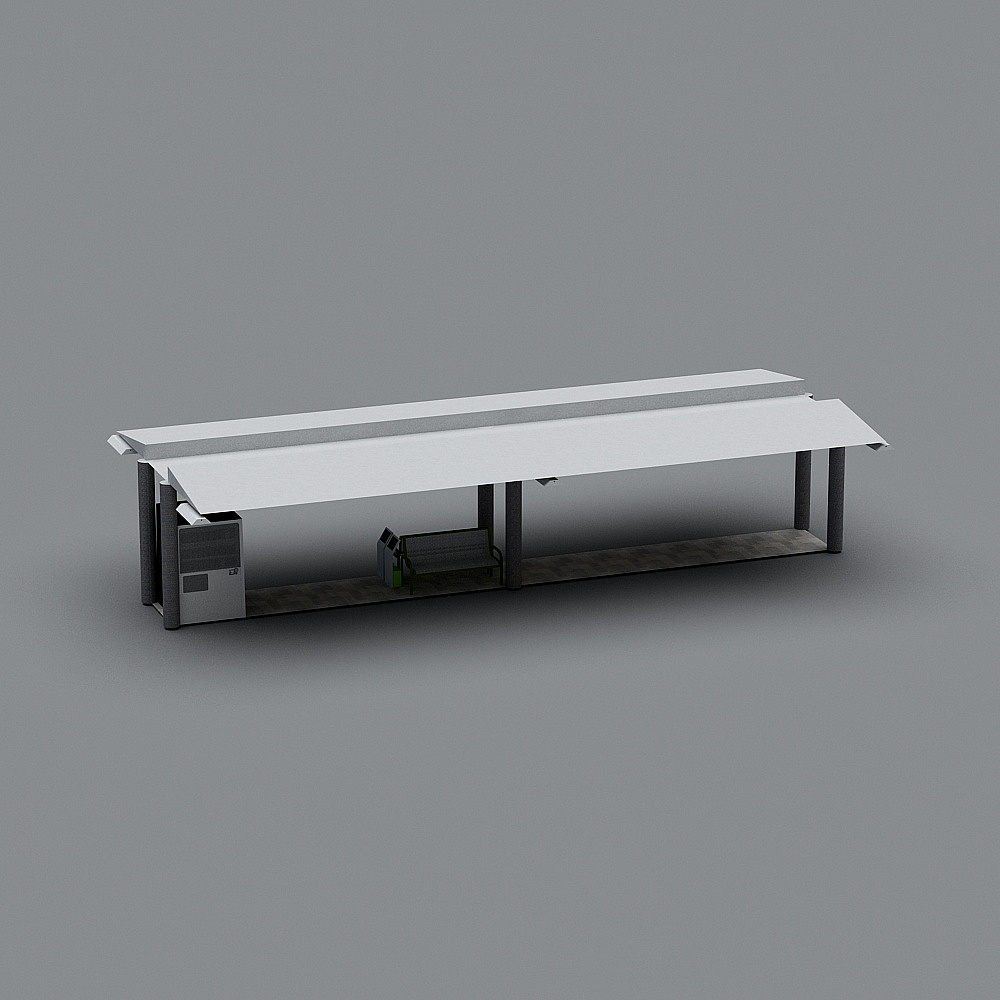 Modern Bus Shelter 3D model