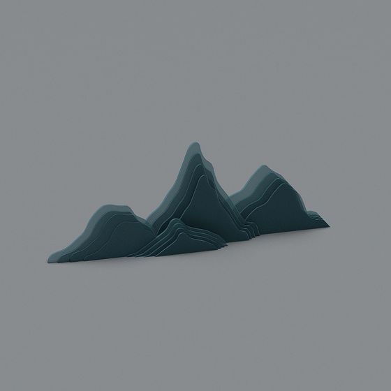 Layered Peaks Low Poly 3D Model for Creative Projects