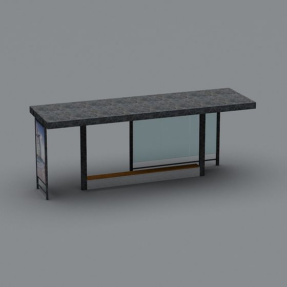 Stylish Urban Bus Stop 3D model