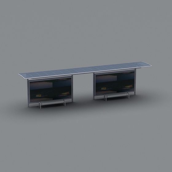 Modern Bus Stop 3D Model with Low-Polygon Design