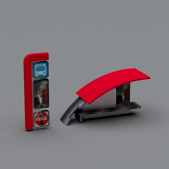 Retro Bus Stop 3D model