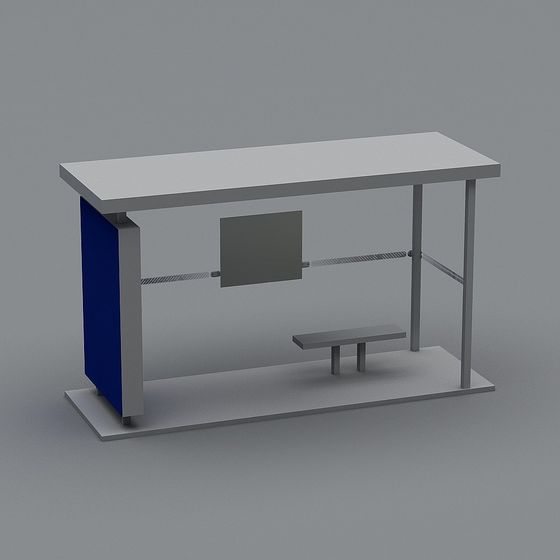 Stylish Public Bus Shelter 3D model