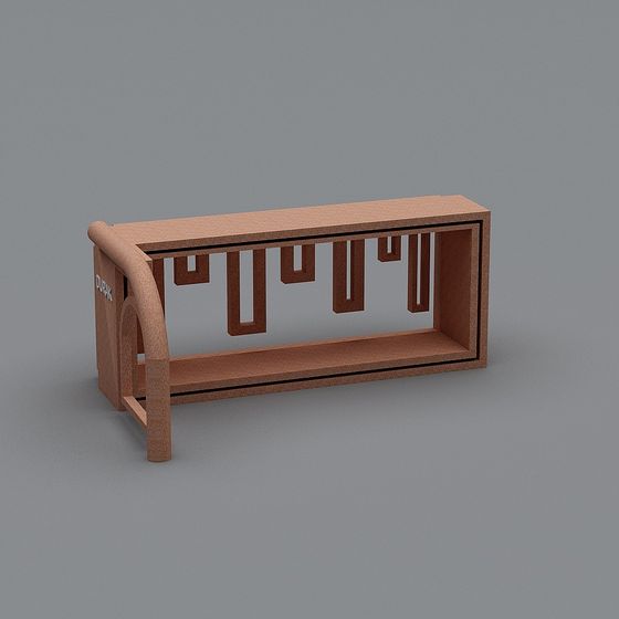 Stylish Urban Bench Low-Poly 3D model