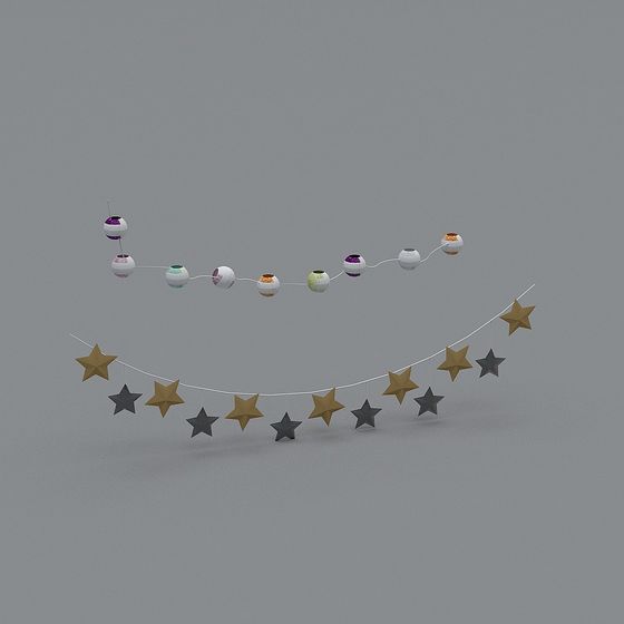 Charming Party Garland 3D model for Festive Settings