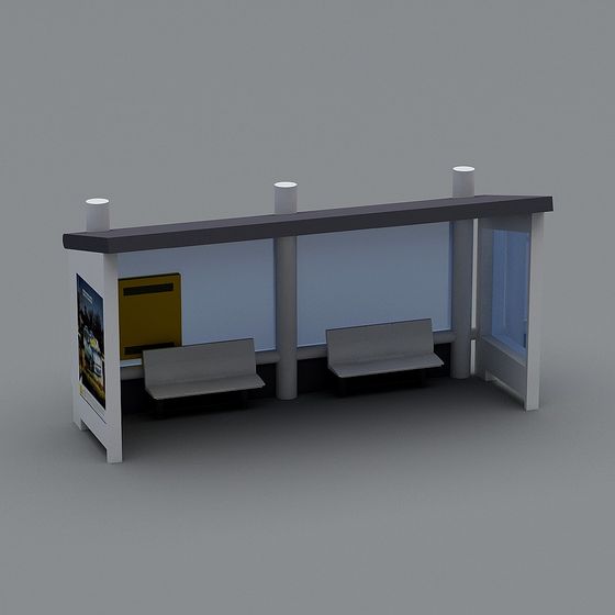 Urban Bus Shelter 3D model