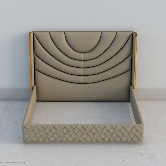 Elegant Curve Bed Headboard 3D model