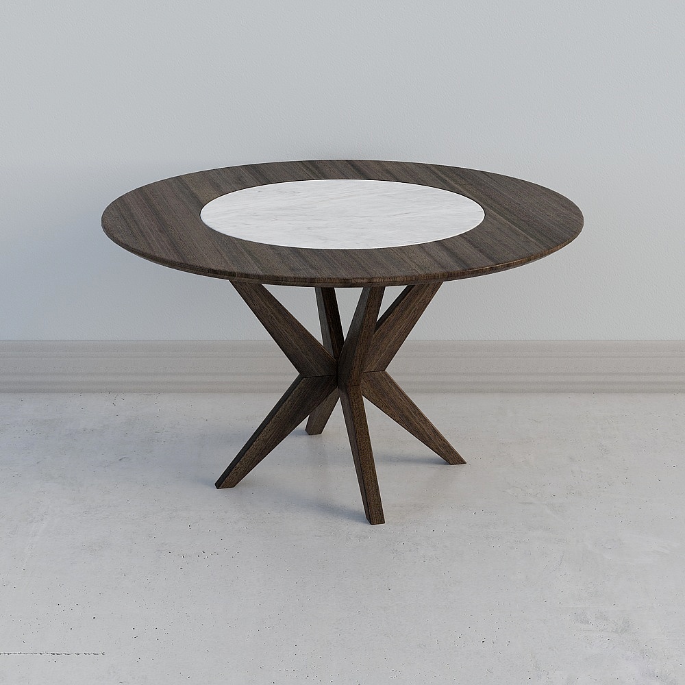 Huasongju - Walnut Modern Minimalist Series - 12101-B Round Table
