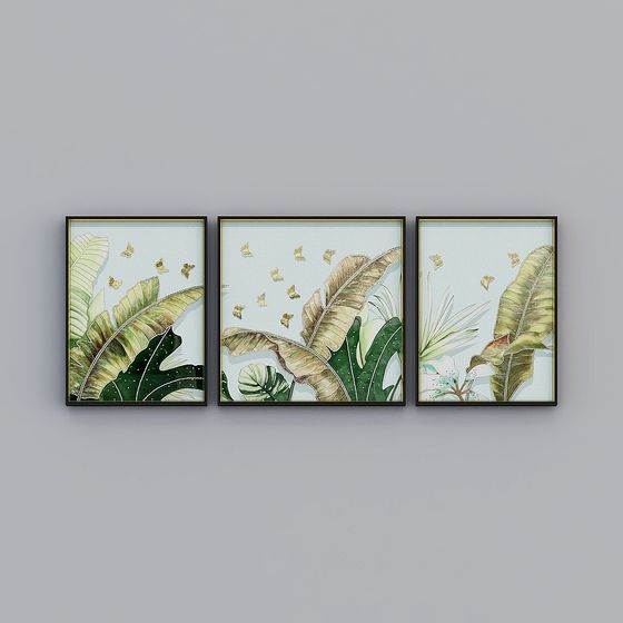 Tropical Paradise Triptych 3D model for Inspiring Designs