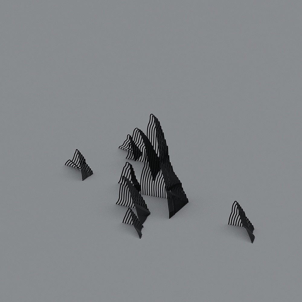 Line-shaped landscape wall