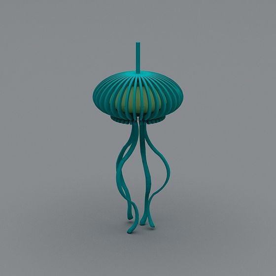 Elegant Jellyfish Lamp 3D Model for Creative Spaces
