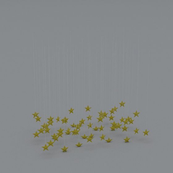 Suspended Star Rain 3D model for Creative Projects