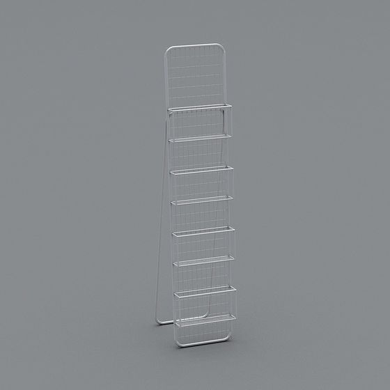 Modern Low-Poly Metal Bookshelf 3D model