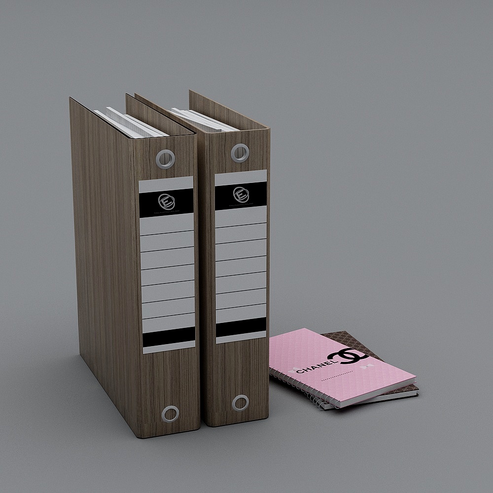 Stylish Folder and Notebook Set 3D model