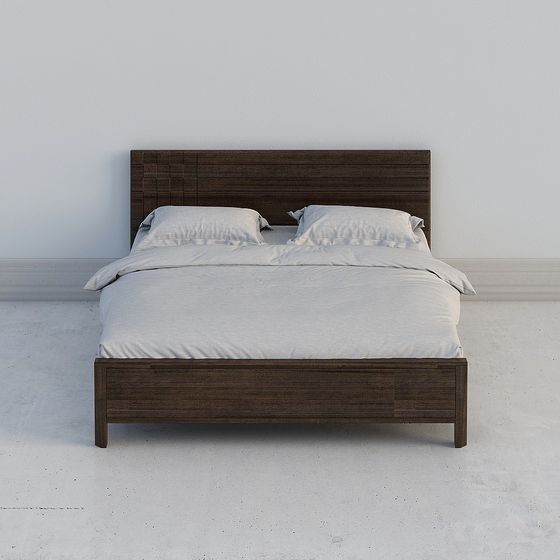 Elegant Low-Poly Bed Frame 3D model