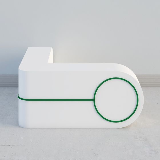 Sleek Minimalist Reception Desk 3D model for Modern Spaces