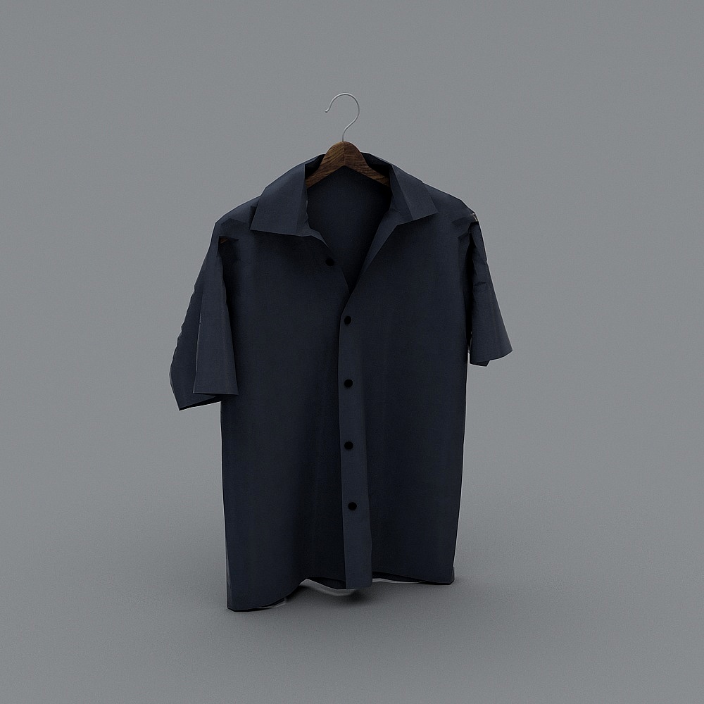 Stylish Deep Blue Shirt 3D model for Urban Design
