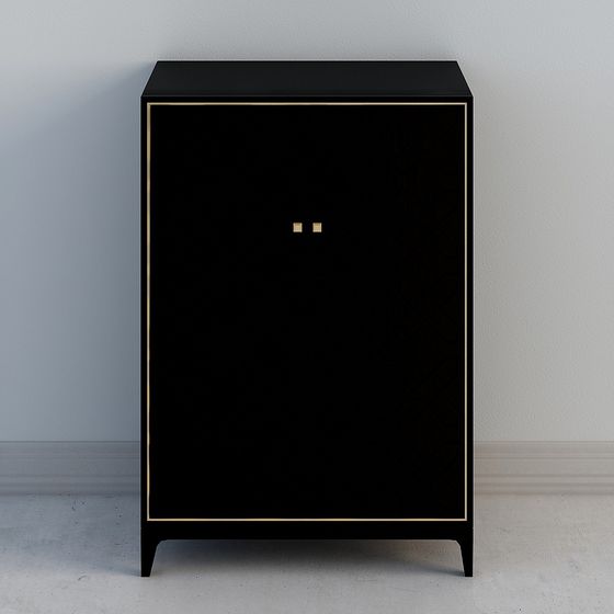 Urban Black Gold Cabinet 3D model for Modern Interiors