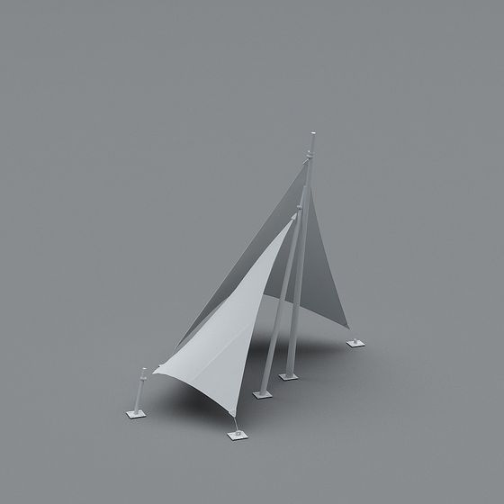 Low-Poly Sailboat Tent 3D Model