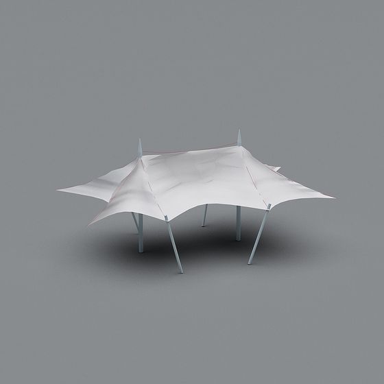 Sail Pavilion Low-Poly 3D Model