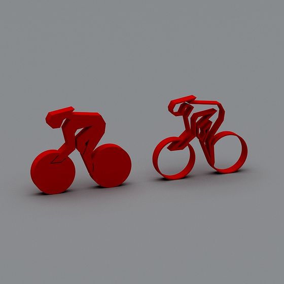 Stylish Red Bicycle 3D Model for Creative Projects