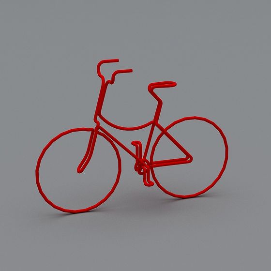 Modern Low-Polygon Bicycle 3D Model